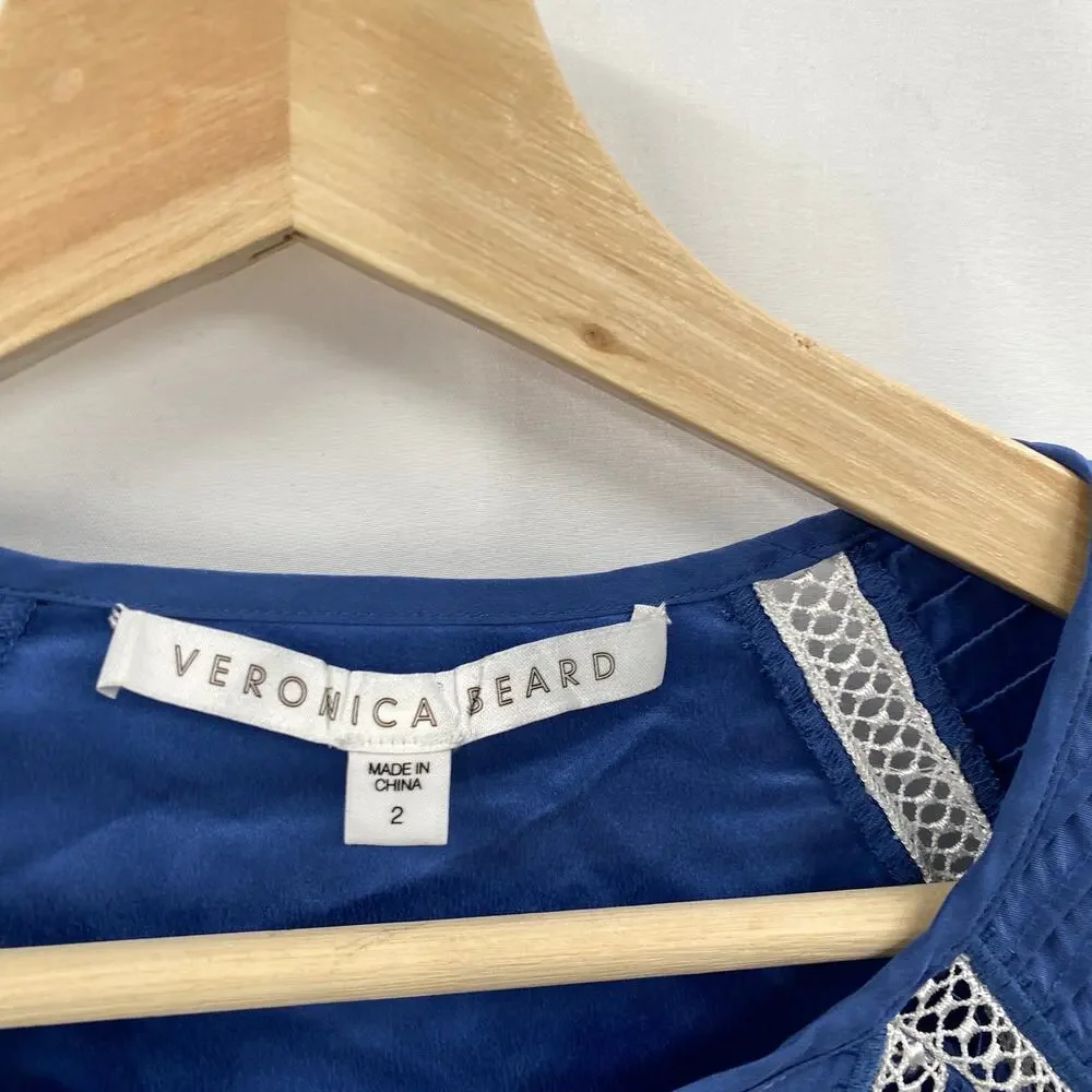 Veronica beard 2 Alpine Silk Embroidered Blouse